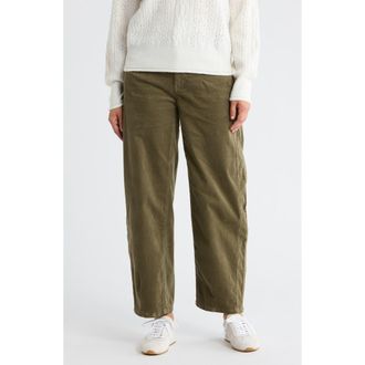 Democracy High Waist Barrel Leg Corduroy Pants in Forest Moss at Nordstrom Rack, Size 10