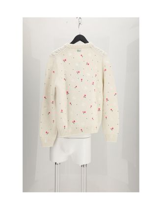 Dior Mens Knit Jumper Fiori White-Multicolour Cashmere White/multicolour Sweater