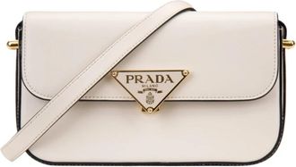 Prada Borsa a tracolla ad incastro - Dames - Schoudertassen - Wit - ONE Size - Leer - Tassen
