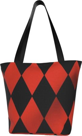 AOOEDM Harlequin Reusable Grocery Bag Shopping Bag Casual Shoulder Bag Handbag for Men Women ECO Market Bag Beach Bag Travel Totes