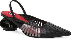 Ninety Union Alllison Pointed Tie Kitten Heel Slingback Pump in Black Multi at Nordstrom Rack, Size 10