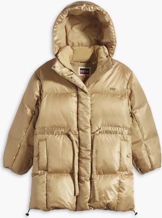 Levi's Womens Travertine Pillow Bubble Mid Jacket - Beige - Size X-Small