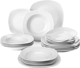 OEM Juego De Vajilla De 18 Piezas Para 6 Personas, Apto Para Microondas Y Lavavajillas, 18 Piezas