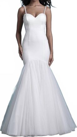 Allure Bridals Fit And Flare Wedding Gown In Ivory