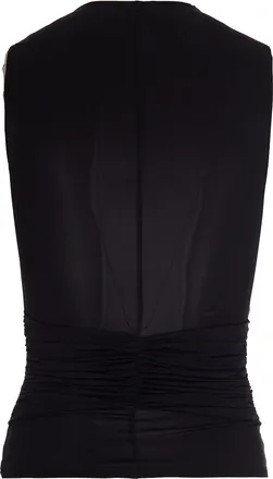 Elisabetta Franchi Womens Sleeveless Jersey Top Black Viscose Elastane Tops