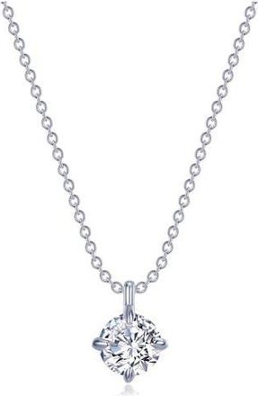 Lafonn Claw Round Simulated Diamond Solitaire Pendant Necklace in White at Nordstrom Rack