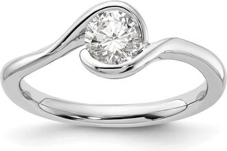 Diamond2Deal 14k White Gold Lab Grown Diamond Wedding Band Ring 1/2Ct Clarity- VS Color- G-H