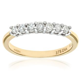 Diamant L'éternel 9ct geelgouden diamanten eeuwigheid damesring