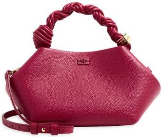 Ganni Small Bou Grained Faux Leather Top Handle Bag in Persian Red at Nordstrom
