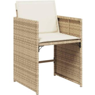 vidaXL Vidaxl - Sillas De Jard&iacute;n Con Cojines 4 Uds Rat&aacute;n Sint&eacute;tico Beige