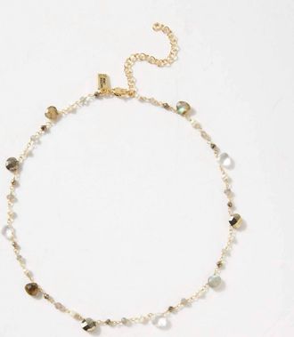 Native Gem Womens Beaded Gemstone Necklace In Metallic