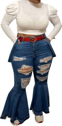 American Bazi Flare Overalls In Blue