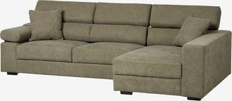 Sklum Sof&aacute; Chaise Longue Derecho De 3 Plazas Con Reposacabezas Regulable Y Asientos Deslizantes Aramis Sklum