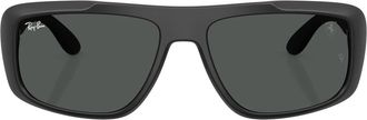 Ray-Ban Rechthoekige Zonnebril - Heren - Zonnebrillen - Zwart - 60 MM - Nylon - Accessoires
