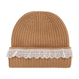 Ganni Gorro de encaje - Accessories - Mujer - Marr&oacute;n - ONE SIZE