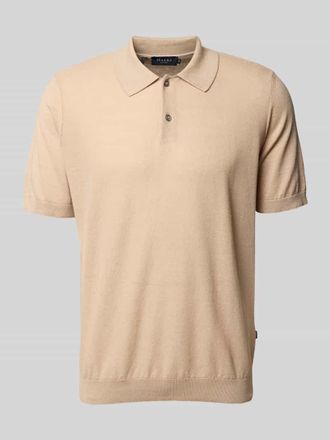 Maerz MAERZ Muenchen Regular Fit Poloshirt aus Baumwoll-Leinen-Mix in Sand, Gr&ouml;&szlig;e 50
