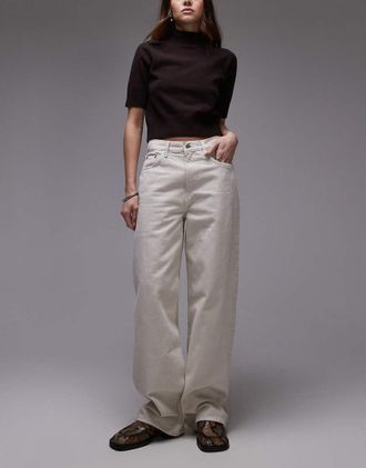 Arket Coral high waist relaxed leg jeans in off-white