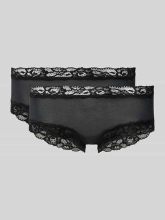 Skiny Skiny Slim Fit Panties mit Spitzenbesatz in Black, Gr&ouml;&szlig;e 36