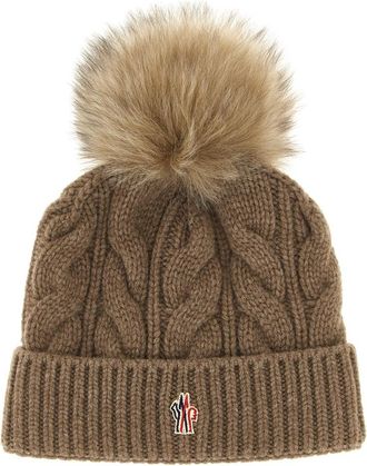 Moncler Brown Knitted Beanie Cap