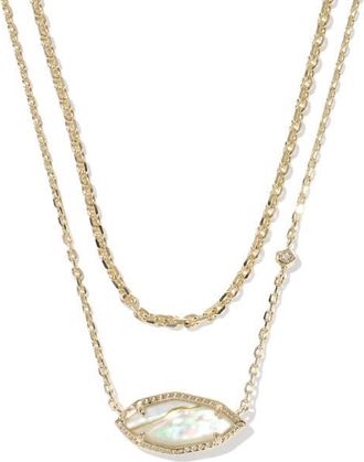 Kendra Scott Ophelia Multistrand Necklace in Gold Iridescent Abalone at Nordstrom