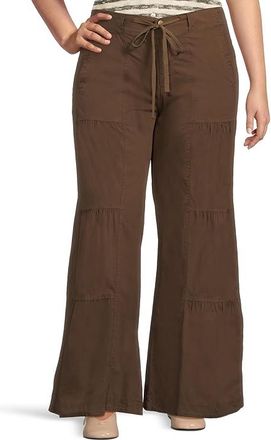 Xcvi Terraced Wide Leg Pant Womens Dress Pants Cedar Glen : LG (Womens 12-14), Cotton/Spandex