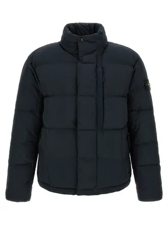 Stone Island Blue Mock Collar Jacket
