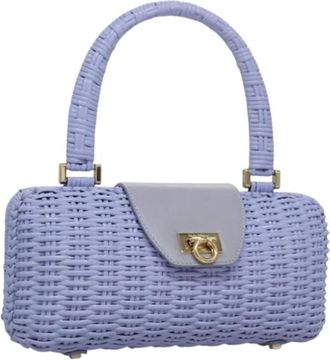 Ferragamo Pre-owned Fabric handbags - Dames - Vintage Handtas - Paars - ONE Size - Leer - Vintage