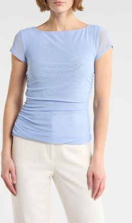 Wayf Ruched Cap Sleeve Top in Blue at Nordstrom Rack, Size Large