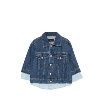 7 For All Mankind Trucker Button Layered Jacket