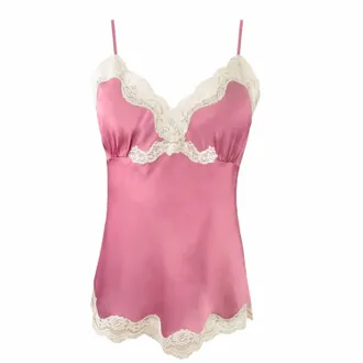 Gold Hawk Womens Silk With Lace Camisole In Pink Lemonade