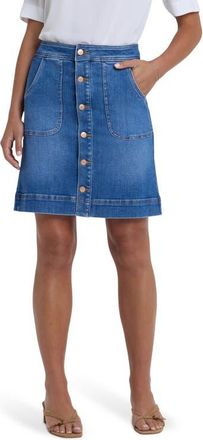 NYDJ High Waist A-Line Denim Utility Skirt in Blue Paradise at Nordstrom, Size 12