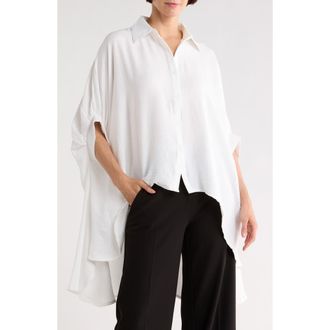 Patrizia Luca Oversized Button-Up Top in White at Nordstrom Rack