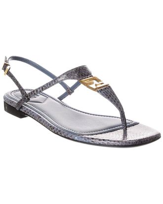 Fendi Fendi Ffold Snakeskin Sandal