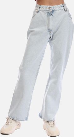 Off-white Womens Corporate Cropped Flare Jeans - Blue/Multi - Size: 10/32in