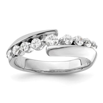 Diamond2Deal 14k White Gold Lab Grown Diamond Wedding Band Ring 1/2Ct Clarity- VS Color- G-H