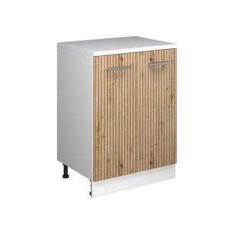 Vicco Armario De Cocina Para Techo Inclinado R-line, Roble Artesanal, 60 Cm Sin Inclinaci&oacute;n Con 2 Puertas, Vicco