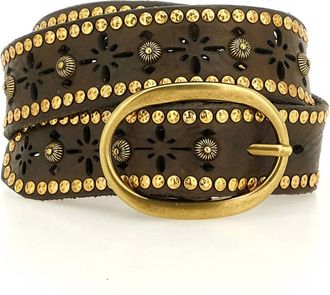 Campomaggi Womens Edith Studded Belt In Military