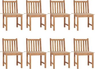 vidaXL Sillas De Jard&iacute;n 8 Unidades Madera Maciza De Teca Con Cojines Vidaxl