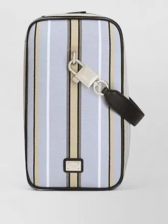 Dolce & Gabbana jacquard lock rectangular leather handle clutch