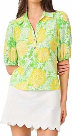 Lilly Pulitzer Bingley Knit Top In Crocodile Green Mumbo Jumbo
