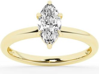 Grown Brilliance Lab Grown Diamond Engagement Ring in 10K Yellow Gold, 1 Carat Marquise Cut Solitaire, Ring Size 7