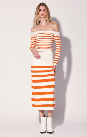 Walter Baker Lidia Skirt, Orange Cruise Stripe