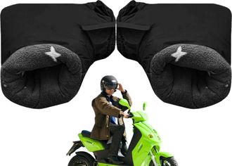 Generic Winter Handlebar Gloves - Windproof Waterproof Handlebar Gloves with Thick Cotton | Warm Cycling Accessories for Motorcycle Scooter Foldable | Insulat