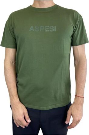 Aspesi Groen T-shirt met Korte Mouwen - Heren - T-shirts - Groen - M - Katoen - Tops