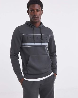 HUGO BOSS Contrast Hoodie - Dark Grey