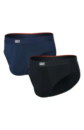 Saxx Assorted 2-Pack Vibe Xtra Soft Comfort Briefs in Black/Navy at Nordstrom, Size Xx-Large