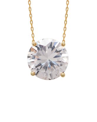 Gabi Rielle 14K Over Silver Cz Solitaire Pendant Necklace