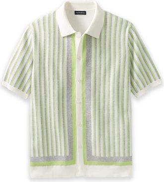 Paul Fredrick Cotton Button Front Polo