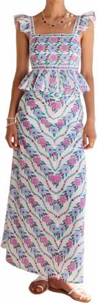 PINK CITY PRINTS Kezia Midi Skirt In Orchid Border