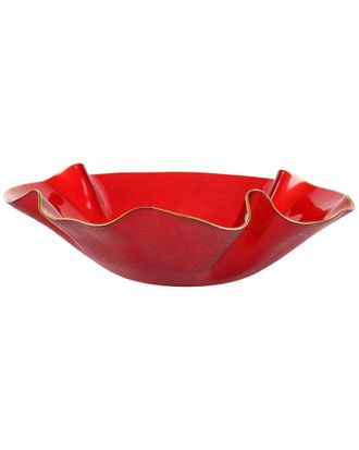 Vietri Vietri Holiday Glass Medium Ruffled Bowl With $8 Credit